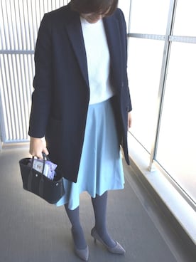 「IENA」｜「アイテム（チェスターコート）」を使った、Miiさん（レディース・163cm）の冬コーディネート