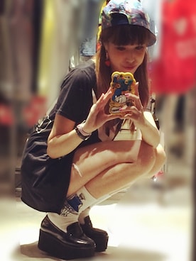 「EMODA（エモダ）のアイテム（その他シューズ）」を使った、310さん（レディース・155cm）の夏コーディネート