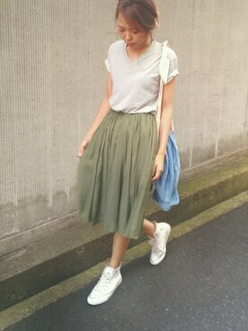 「SMELLY（スメリー）のアイテム（ピアス（両耳用））」を使った、maiさん（レディース・165cm）の夏コーディネート