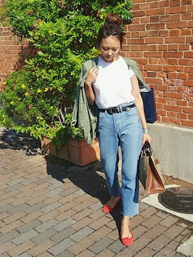 「UNITED ARROWS（ユナイテッドアローズ）のUWMM ウエスタンベルト ◆（ベルト）」を使った、maiさん（レディース・165cm）の秋コーディネート