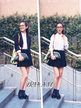 「PLAIN CLOTHING（プレーンクロージング）のアイテム（スカート）」を使った、片桐ゆたかさん（レディース・172cm）の春コーディネート
