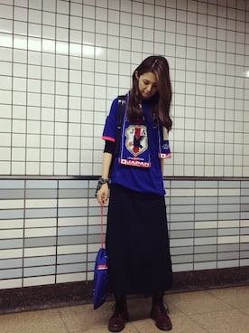 「PLAIN CLOTHING（プレーンクロージング）のアイテム（ワンピース/ドレス）」を使った、片桐ゆたかさん（レディース・172cm）の夏コーディネート
