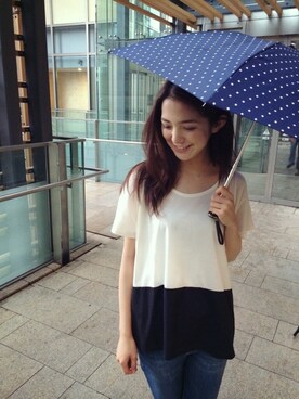 「PLAIN CLOTHING（プレーンクロージング）のアイテム（パンツ）」を使った、片桐ゆたかさん（レディース・172cm）の夏コーディネート