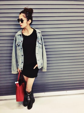 「PLAIN CLOTHING（プレーンクロージング）のアイテム（スカート）」を使った、片桐ゆたかさん（レディース・172cm）の秋コーディネート