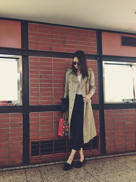 「PLAIN CLOTHING（プレーンクロージング）のアイテム（パンツ）」を使った、片桐ゆたかさん（レディース・172cm）の秋コーディネート