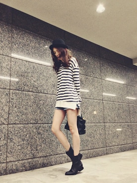 「PLAIN CLOTHING（プレーンクロージング）のアイテム（スウェット）」を使った、片桐ゆたかさん（レディース・172cm）の秋コーディネート