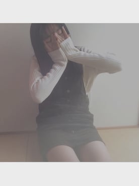 「韓国」｜「アイテム（ライダースジャケット）」を使った、みゅうさん（レディース・165cm）の冬コーディネート