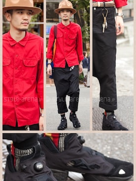 「アイテム（パンツ）」を使った、ケンシローさん（メンズ・185cm）の秋コーディネート