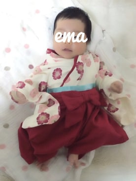 「お宮参り」｜「アイテム（その他）」を使った、ema🐻さん（キッズ・80cm）の秋コーディネート