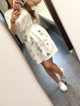 「アイテム（アナログ腕時計、ピンク系）」を使った、fuuさん（レディース・158cm）の夏コーディネート