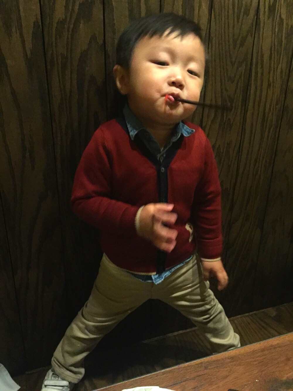 「fall、outfit、goingout、ootd、bonpoint、stylish、kids、NYC」｜「Bonpointのアイテム（シャツ/ブラウス、ブルー系）」を使った、Mwearさん（キッズ・92cm）の秋コーディネートの1枚目の写真