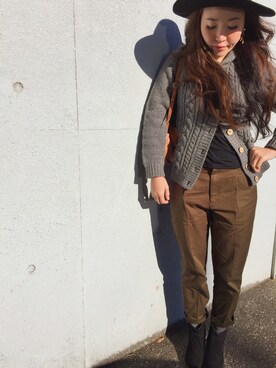 「PLAIN CLOTHING（プレーンクロージング）のアイテム（ブーツ）」を使った、norie_mixさん（レディース・155cm）の冬コーディネート