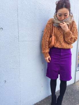 「PLAIN CLOTHING（プレーンクロージング）のアイテム（ブーツ）」を使った、norie_mixさん（レディース・155cm）の冬コーディネート