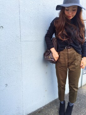 「PLAIN CLOTHING（プレーンクロージング）のアイテム（ブーツ）」を使った、norie_mixさん（レディース・155cm）の冬コーディネート