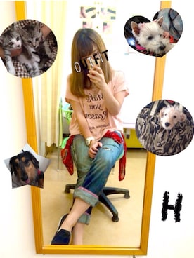 「LB-03（エルビー・ゼロスリー）のアイテム（パンツ）」を使った、♥︎KAYA♥︎さん（レディース・156cm）の夏コーディネート