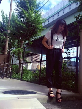 「ウエストイン」｜「アイテム（雑貨/ホビー）」を使った、♥︎KAYA♥︎さん（レディース・156cm）の夏コーディネート