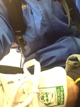 「アイテム（マウンテンパーカー、ブルー系）」を使った、KinjiroTojoさん（メンズ・172cm）の冬コーディネート