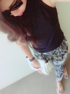 「アイテム（クラッチバッグ）」を使った、Mina ♛さん（レディース・177cm）の夏コーディネート