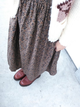 「カウチンセーター」｜「アイテム（その他シューズ）」を使った、Carryさん（レディース・153cm）の冬コーディネート