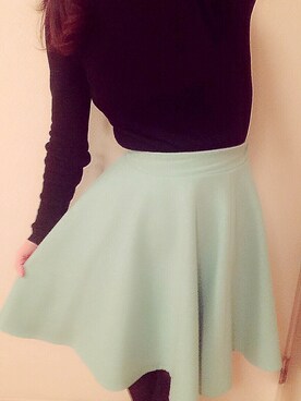 「黒ニット」｜Moeさん（レディース・165cm）の春コーディネート