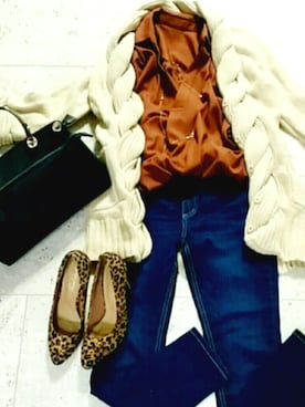 「Language（ランゲージ）のアイテム（ジャケット/アウター）」を使った、momoさん（レディース・164cm）の秋コーディネート