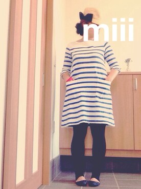 「ジャパンブルー」｜「アイテム（その他）」を使った、miii。さん（レディース・158cm）の夏コーディネート