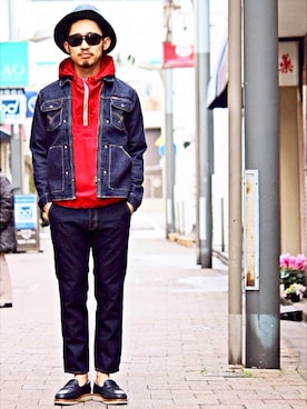 「バレンタインデートスタイル」｜「アイテム（帽子）」を使った、Takamyさん（メンズ・172cm）の冬コーディネート