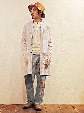 「SUNDAY WORKS（サンデーワークス）のアイテム（その他アウター）」を使った、Takamyさん（メンズ・172cm）の春コーディネート