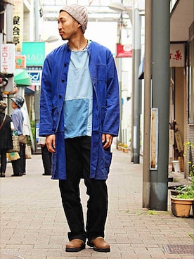 「SUNDAY WORKS（サンデーワークス）のアイテム」を使った、Takamyさん（メンズ・172cm）の春コーディネート
