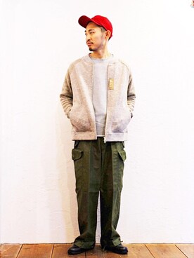 「modem design（モデムデザイン）のアイテム（ブルゾン）」を使った、Takamyさん（メンズ・172cm）の秋コーディネート