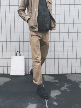 「パラブーツ」｜「アイテム（ダウンベスト）」を使った、Shota.さん（メンズ・189cm）の冬コーディネート