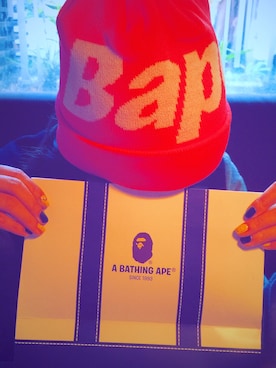 「Bape」｜「アイテム（ニットキャップ/ビーニー）」を使った、せいなっつさん（レディース・166cm）の冬コーディネート