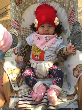「CRASH HELLO KITTY（クラッシュハローキティ）のアイテム」を使った、Stella__Fanさん（キッズ・60cm）の春コーディネート