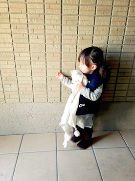 「babygap」｜「アイテム（ダウンベスト）」を使った、ゆずたんさん（キッズ・80cm）の秋コーディネート