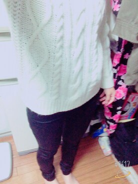 「INGNI（イング）のアイテム（トップス、ホワイト系）」を使った、づかちゃんさん（レディース・152cm）の冬コーディネート