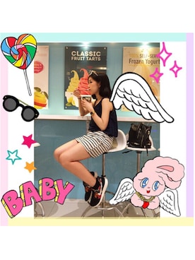 「skirt」｜「アイテム（腕時計）」を使った、Debby Chenさん（レディース・161cm）の夏コーディネート