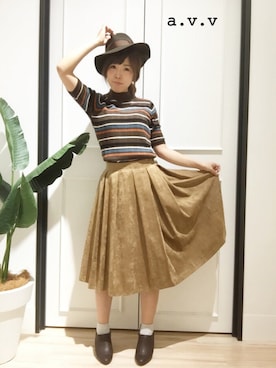 「a.v.v（アーヴェヴェ）のアイテム」を使った、mio☻miloさん（レディース・156cm）の秋コーディネート
