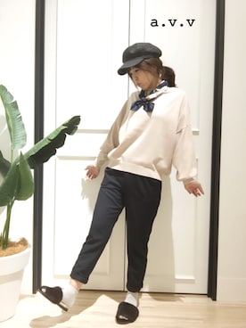 「coen（コーエン）のアイテム（キャスケット）」を使った、mio☻miloさん（レディース・156cm）の秋コーディネート