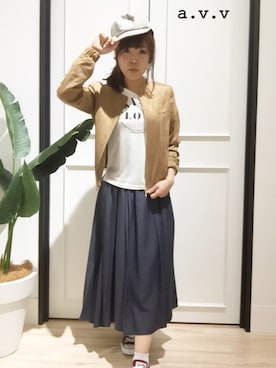 「a.v.v（アーヴェヴェ）のアイテム（ブルゾン）」を使った、mio☻miloさん（レディース・156cm）の秋コーディネート
