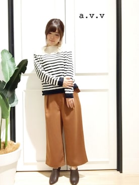 「a.v.v（アーヴェヴェ）のアイテム」を使った、mio☻miloさん（レディース・156cm）の秋コーディネート