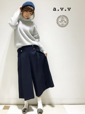 「a.v.v（アーヴェヴェ）のアイテム」を使った、mio☻miloさん（レディース・156cm）の冬コーディネート