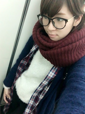 「アイテム（シャツワンピース、レッド系）」を使った、(*´︶`*)さん（レディース・162cm）の冬コーディネート