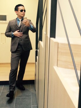 「アイテム（ネクタイ、シルバー系）」を使った、and9さん（メンズ・180cm）の秋コーディネート