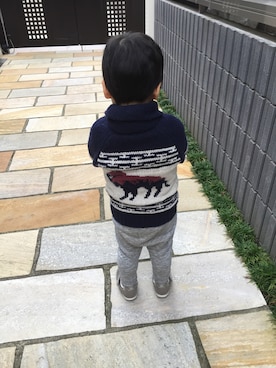 「カウチン」｜tittiさん（キッズ・90cm）の秋コーディネート