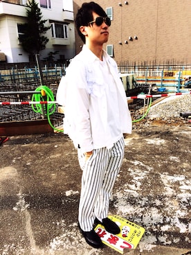 「URBAN RESEARCH Sonny Label（アーバンリサーチサニーレーベル）のアイテム（スラックス）」を使った、shoさん（メンズ・172cm）の夏コーディネート