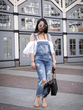 「chanel」｜「アイテム（つなぎ/オールインワン）」を使った、Yvonnaさん（レディース・157cm）の夏コーディネート