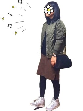 「チープカシオ」｜「アイテム（ブルゾン）」を使った、chanさん（レディース・158cm）の冬コーディネート