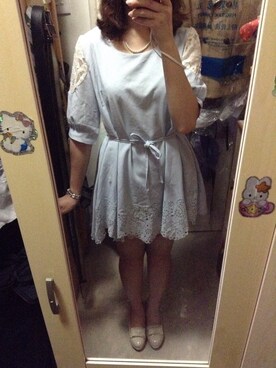 「skirt」｜「アイテム（ワンピース）」を使った、Cynthia Chanさん（レディース・154cm）の夏コーディネート