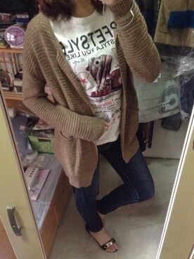 「autumn look」｜「アイテム（その他アウター）」を使った、Cynthia Chanさん（レディース・154cm）の秋コーディネート