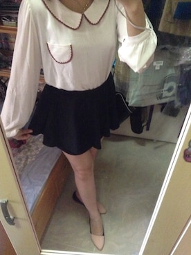 「skirt」｜「アイテム（その他シューズ）」を使った、Cynthia Chanさん（レディース・154cm）の秋コーディネート